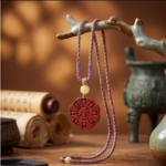 Golden Ten Thousand Taels Pendant & Red Musk Bracelet - Image 3